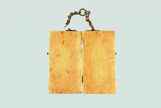 Diptych, 1 register, 1 ogee arch across (plaquettes) (Back)