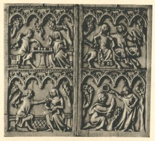 Writing tablets, 2 registers, 4 arches across (frise d'arcatures; tablettes à écrire) (Front)