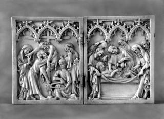 Diptych, 1 register, 3 arches across (plaquettes; frise d'arcatures) (Front)