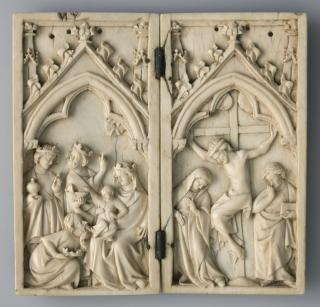 Diptych, 1 register, 1 arch across (plaquette) (Front)