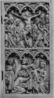 Wing, right (fragment of a diptych), 2 registers, 3 arches across (frise d'arcatures) (Front)