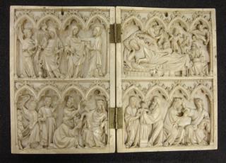Diptych, 2 registers, 4 arches across (frise d'arcatures, colonnettes ) (Front)
