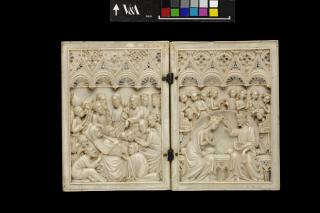 Diptych, 1 register, 4 arches across (plaquettes; frise d'arcatures) (Front)