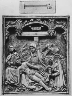 Wing, right (fragment of a diptych), 1 register, 3 arches across (plaquette) (Front)