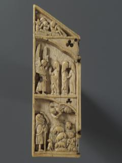 Wings (part of a gabled triptych), 3 registers (Wing, left)