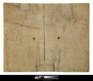 Panel (fragment of a casket; lid), 1 register, 9 arches across (frise d'arcatures; coffret) (Back)