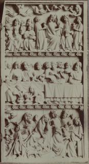 Diptych, 3 registers, bands of rosettes (décor de roses) (Wing, right)