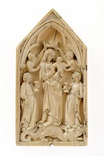 Gabled wing, left (fragment of a diptych), 1 register, 1 arch across (plaquette) (Front)