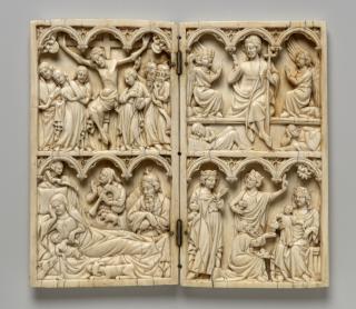 Diptych, 2 registers, 3 arches across (frise d'arcatures) (Front)
