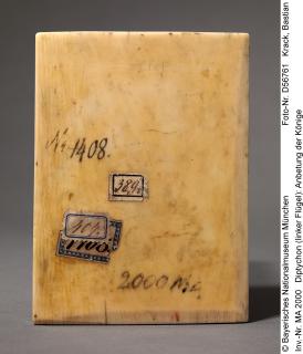 Wing, left (part of a diptych), in a frame of 8 lobes (Back)
