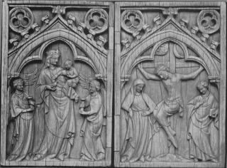Diptych, 1 register, 1 arch across (plaquettes) (Front)