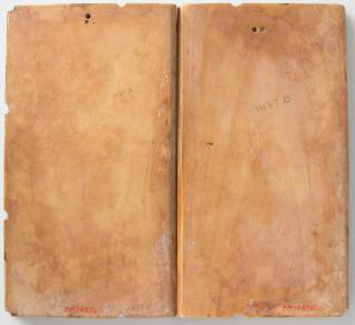 Wing, left (part of a diptych), 2 registers, with quatrefoils (quatre-feuilles) (Back)