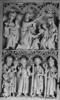 Diptych, 2 registers, 3 and 4 arches across (frise d'arcatures) (Wing, left)