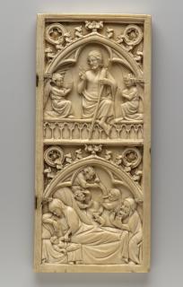 Wing, right (part of a diptych), 2 registers, 1 arch across (Front)