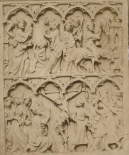 Wing, left (fragment of a diptych), 2 registers, 4 arches across (frise d'arcatures) (Front)