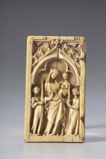 Wing, left (fragment of a diptych), 1 register, 1 arch across (plaquette) (Front)