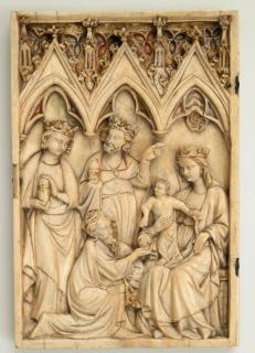 Wing, left (fragment of a diptych), 1 register, 3 arches across (frise d'arcatures; plaquette) (Front)