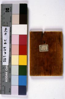 Wing, right (fragment of a diptych), 1 register, 3 arches across (frise d'arcatures; plaquette) (Back)