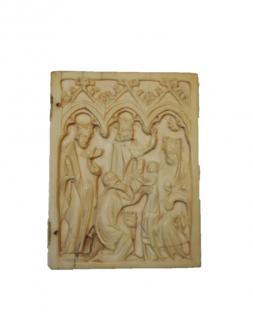 Wing, right (fragment of a diptych), 1 register, 3 arches across (plaquette; frise d'arcatures) (Front)