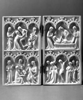 Diptych, 2 registers, 3 arches across (frise d'arcatures) (Front)