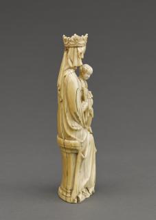 Statuette; known as 'Vierge à l'Enfant au chardonneret' (Side)