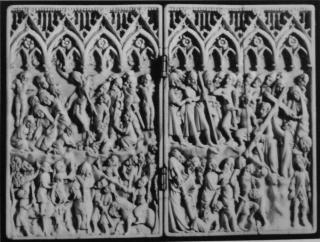 Diptych, 1 register, 4 arches across (plaquettes; frise d'arcatures) (Front)