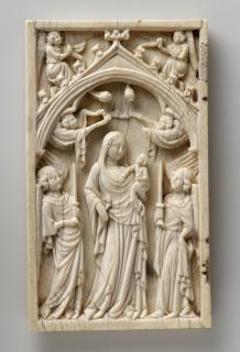 Wing, left (fragment of a diptych), 1 register, 1 arch across (plaquette; colonnettes) (Front)
