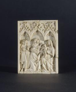 Wing, left (fragment of a diptych), 1 register, 3 arches across (plaquette; frise d'arcatures) (Front)