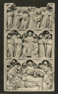 Wing, left (fragment of a diptych), 3 registers, 3 arches across (frise d'arcatures) (Front)