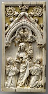 Wing, left (fragment of a diptych), 1 register, 1 arch across (plaquette) (Front)