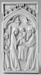Double-sided panel (fragment of a polyptych), 1 register, 1 arch across (plaquette) (Side 1)