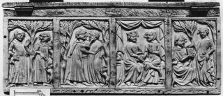 Casket with arches and quatrefoils (coffret; quatre-feuilles; frise d'arcatures) (Body, back)