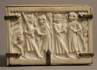 Casket, with quatrefoils (coffret; quatre-feuilles) (End, right)