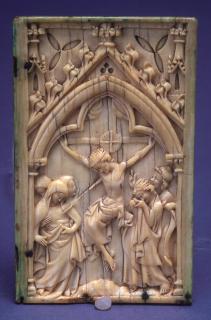 Wing, right (fragment of a diptych), 1 register, 1 arch across (plaquette; colonnettes) (Front)