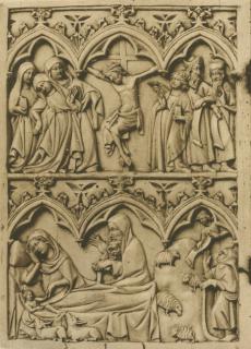 Diptych, 2 registers, 3 arches across (frise d'arcatures) (Wing, left)