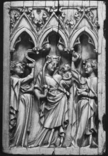 Wing, left (fragment of a diptych), 1 register, 3 arches across (plaquette; frise d'arcatures) (Front)
