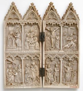 Gabled diptych, 2 registers (colonnettes) (Front)
