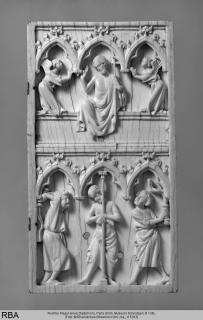 Wing, right (fragment of a diptych), 2 registers, 3 arches across (frise d'arcatures) (Front)