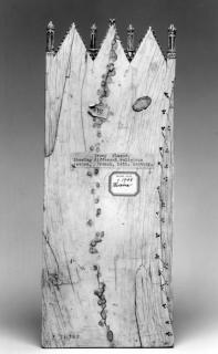Gabled wing, left (part of a diptych), 3 registers, 3 arches across (frise d'arcatures) (Back)