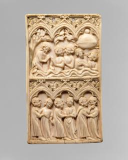 Panel (probably writing tablet), 2 registers, 3 arches across (frise d'arcatures; tablette à écrire) (Front)