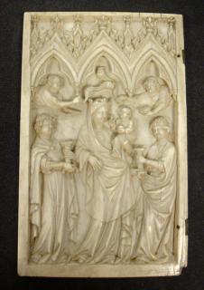 Wing, left (fragment of a diptych), 1 register, 3 arches across (frise d'arcatures; plaquette) (Front)
