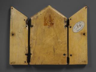 Centre panel (part of a gabled triptych), 3 registers, 1 arch across (plaquette) (Back)
