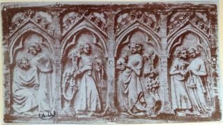 Lid (fragment of a casket), 4 arches across (coffret; frise d'arcatures) (Front)