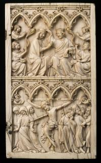 Wing, right (fragment of a diptych), 2 registers, 4 arches across (frise d'arcatures) (Front)