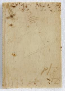 Wing, left (fragment of a diptych), 1 register, 1 arch across (plaquette) (Back)
