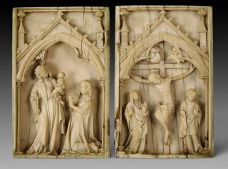 Diptych, 1 register, 1 arch across (plaquette; colonnettes) (Front)
