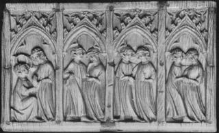 Panel (fragment of a casket; lid), 4 arches across (frise d'arcatures; coffret) (Front)