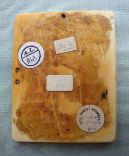 Wing, left (fragment of a diptych), 1 register, 3 arches across (plaquette, frise d'arcatures) (Back)