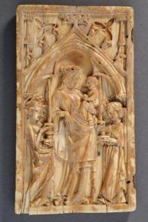 Wing, left (fragment of a diptych), 1 register, 1 arch across (plaquette) (Front)