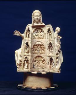 Opening Virgin triptych (Vierge ouvrante; Virxe abrideira; colonnettes); known as the Virgen Abridera de Allariz (Front, open)